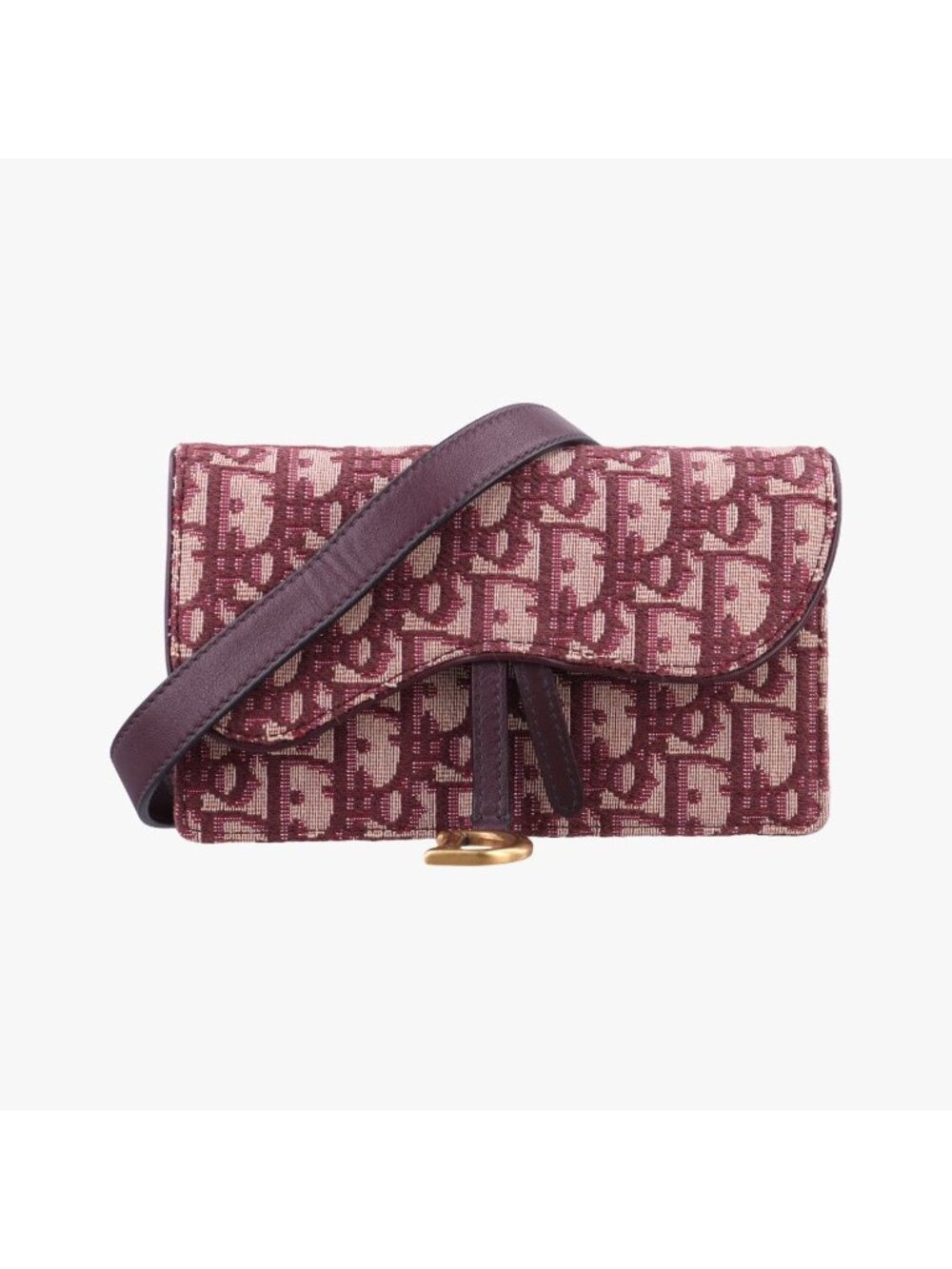 Dior Saddle Red Jacquard Shoulder Bag